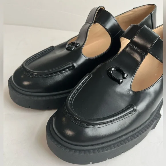 Coach Liv Lug Sole Mary Jane Black Women's Loafers size 9B - Picture 10 of 11